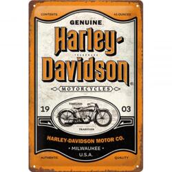 Nostalgic Art Germany Placă Decor metalică 20 x 30 - Harley-Davidson Genuine Motorcycles Milwaukee - Motociclete Autentice Din Milwaukee (2480)