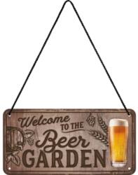Nostalgic Art Germany Placă metalică cu Șnur 10 x 20 - Welcome To The Beer Garden - Bun Venit în Gradina de Bere (2217)