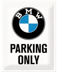 Nostalgic Art Germany Placă metalică 30 x 40 - BMW - Parking Only White - Parcare Doar pentru BMW - Alb (323)