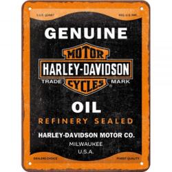 Nostalgic Art Germany Placă Decor metalică 15 x 20 - Harley-Davidson Genuine Oil - Ulei de Motor Autentic (2422)