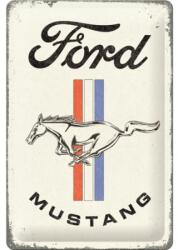 Nostalgic Art Germany Placă metalică 20 x 30 - Ford Mustang - Horse ; Stripes Logo - Sigla cu Cal și Dungi (2208)
