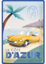 Nostalgic Art Germany Placă Decor metalică 20 x 30 - Citroen Ds la Cote D'Azur Ds19 - Coasta de Azur (2253)