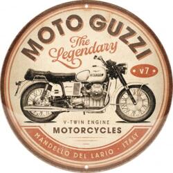 Nostalgic Art Germany Placă decor 35cm - Moto Guzzi The Legendary V Twin Engine - Legendarul Motor V - Twin (2655)