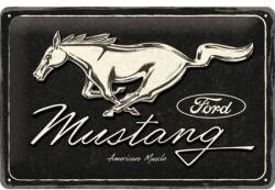 Nostalgic Art Germany Placă 20 x 30 - Ford Mustang - Horse Logo Black - Sigla Cal Negru (2006)