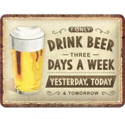 Nostalgic Art Germany Placă Decor metalică 15 x 20 - Drink Beer Three Days - Beau Bere 3 Zile (2425)