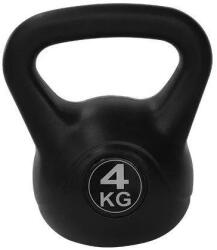 TUNTURI Műanyag bevonatú kettlebell, 4 kg, fekete (14TUSCL103)
