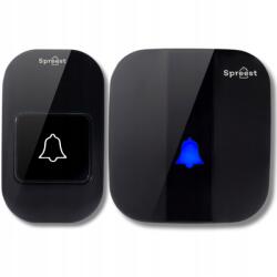 Spreest Vezeték Nélküli Kapucsengő Elemes Kapuhoz Vízálló Külső (Dzwonek bezprzewodowy S196-BB Czarny 1T1R)