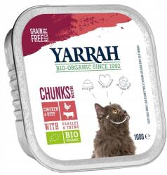 Yarrah Macskaeledel csirkedarabok öko marhahússal 100 g yarrah