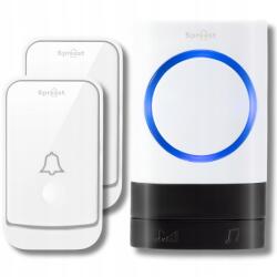 Spreest Vezeték Nélküli Kapucsengő Elemes Kapuhoz Vízálló 2 Gombos (Dzwonek bezprzewodowy 2Q189-WW 2T1R Biały)