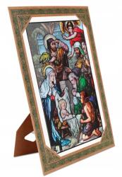  Karácsony ólomüveg stílusú kép keretben állvány (204_002)