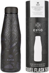 Estia Home Art Travel Flask Save the Aegean Reciclabil Sticlă Termos Oțel inoxidabil Fără BPA 500ml Noir Echo 01-22044 (01-22044)