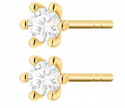 ZŁOCISTO Klasszikus Arany Fülbevaló 6 Mancsban Gyémánttal Stifttel Arany 585 (DLA DZIEWCZYNY NARZECZONEJ)