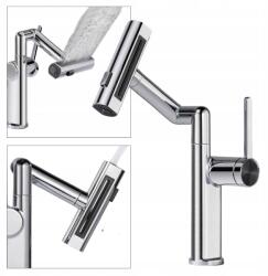 Fürdőszobai csaptelep Hosszú kifolyócső konyhai csaptelephez, krómozott (1130002)