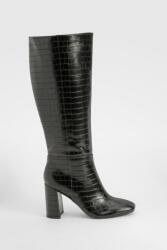 Boohoo Fekete Klasszikus Hosszú Csizma Öko Bőr Lakkozott Boohoo 40 (GZZ96895)