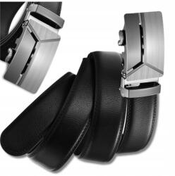 EdiBazzar Férfi Öv Automatikus Elegáns bőr fekete fém csat bőr (Męski Pasek Automatyczny Elegancki skórzany)