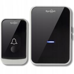 Spreest Vezeték Nélküli Kapucsengő Elemes Kapuhoz Vízálló Külső (Dzwonek Q193-BS Czarny 1R1T)