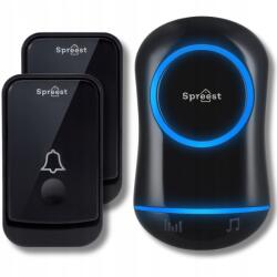 Spreest Vezeték Nélküli Kapucsengő Elemes Kapuhoz Vízálló 2 Gombos (Dzwonek bezprzewodowy 2Q188-BB 2T1R Czarny)