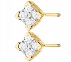 ZŁOCISTO Arany Fülbevaló Gyémántokkal Csavart Stift Arany 585 Ajándék Gravírozás (DLA DZIEWCZYNY NARZECZONEJ) - allegro - 178 730 Ft