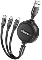 hoco. Cablu de date si incarcare HOCO X75, USB-A - Lightning / microUSB / USB-C, 18W, 1m (Negru)