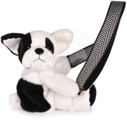 Doudou Sac de pluș crossbody cățeluș Bag Dog Black & White Doudou et Compagnie cu bretea alb-negru 30 cm (DC4564)