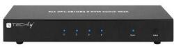 Techly IDATA DP-KVM4 KVM kapcsoló Keretállvány Fekete (IDATA-DP-KVM4)