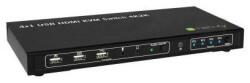 Techly 4x1 USB HDMI KVM Switch 4Kx2K IDATA KVM-HDMI4U KVM kapcsoló Fekete (IDATA-KVM-HDMI4U) (IDATA-KVM-HDMI4U)