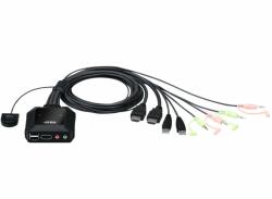 ATEN CS22H 2-Port USB 4K HDMI Cable KVM Switch with Remote Port Selector (CS22H) - oneclick