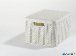 Keter Rattan hatású kosár tetővel, 30l, törtfehér, CURVER "Style L (205862) - alter