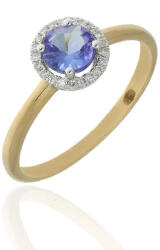 Royal Jewelry M627-TZ - 223329 - Briliáns kővel és tanzenit kővel díszített női arany gyűrű Méret: 52 (M627-TZ_-_223329)