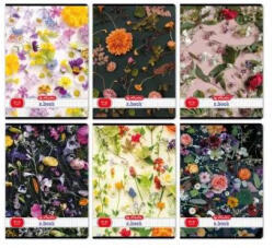  Virág mintás A4-es négyzetrácsos füzet - többféle