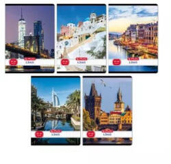 Herlitz Város mintás A5-ös négyzetrácsos füzet, 27-32 - többféle