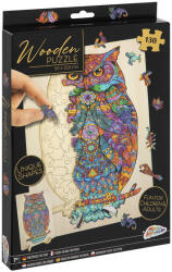 Grafix - Fa puzzle Bagoly Egyedi formák 130 db - Keret 30 x 22 cm - FSC fa (00938)
