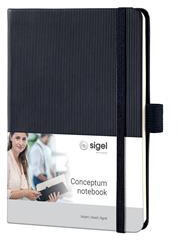 Sigel Jegyzetfüzet, exkluzív, A6, vonalas, 97 lap, keményfedeles, SIGEL "Conceptum", fekete (SI132)