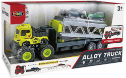 Lendkerekes tréler 2 db fém autóval (10337)