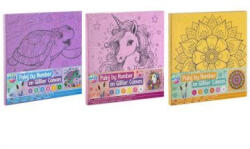  Festés számok szerint: Csillogós vászon, 25 x 25 cm - többféle