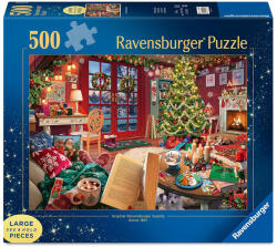 Ravensburger Puzzle 500 db - Pihentető karácsony, prémium ünnepi puzzle (12-99 év)