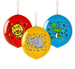 Állatmintás 3 darabos boxlabda lufi - 45 cm (107855)