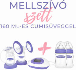 Lansinoh 2 az 1-ben elektromos dupla mellszívó 2db 160ml cumisüveggel szettben - kreativjatek