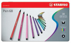 STABILO Filctoll STABILO Pen 68 30db-os készlet fém dobozban (07.00420)