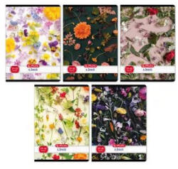  Virág mintás A5-ös négyzetrácsos füzet, 27-32 - többféle