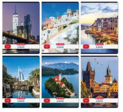 Herlitz Város mintás A4-es négyzetrácsos füzet- többféle
