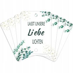  Esküvői Szívószál Díszek , , Lasst Unsere Liebe Leuchten" 60 db (NC000116)