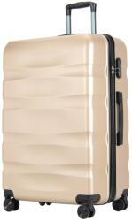 BONTOUR Wave Nagy Duplakerekes Gurulós bőrönd számzárral, Pezsgő, L méretű (120543-Champagne)