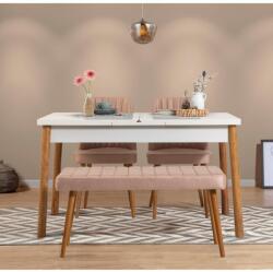 ASIR GROUP Étkezőgarnitúra(Kihúzható asztal, szék) (4 db) Santiago Fehér Atlantic-Stone (869VEL5254)