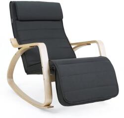 SONGMICS Hintaszék, relaxációs szék, 5 fokban állítható lábtartó, váz masszív nyírfából (LYY10G)