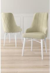 ASIR GROUP Étkezőszék szett (6 db) Neta - Krém, Fehér (240CHR1724)