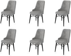 ASIR GROUP Étkezőszék szett (6 db) Pare - Szürke, Fekete (240CHR1509)