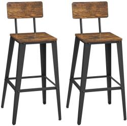 VASAGLE Bárszék 2db szett, konyhai székek háttámlával (LBC078B01)