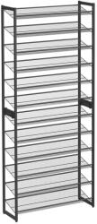 SONGMICS Egymásra rakható 12 szintes cipőtartó, állítható cipőspolc, fekete (LMR12BV1)