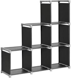SONGMICS 6 kockás könyvespolc, kocka tároló polc fekete (LSN63H)